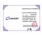 Сертификат о прохождении профессиональной подготовки по монтажу и обслуживанию фотосепаратора ANYSORT